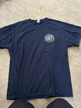Men's Navy Blue T-Shirt NRA Large JERZEES